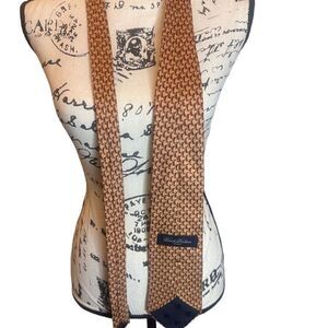 Brooks Brothers Silk Tie Brown Geometric Classic Men's Formal Business Necktie